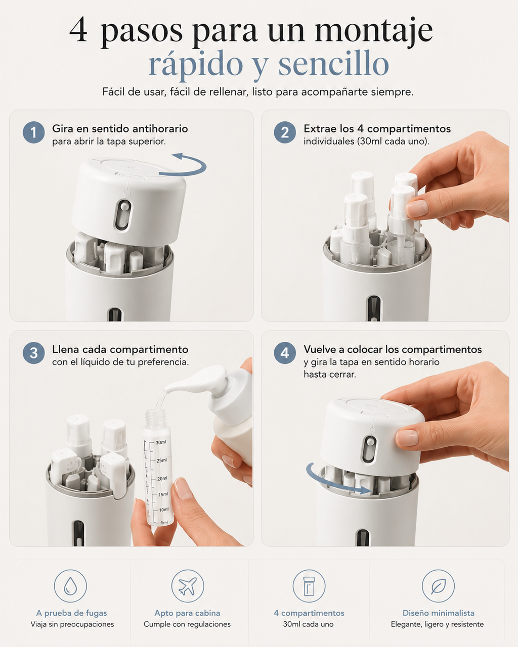 Dispensador 4 en 1 Velori